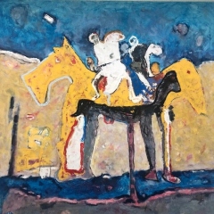 „Tajná jízda“, olej na plátně, 100×100, 59.000 Kč